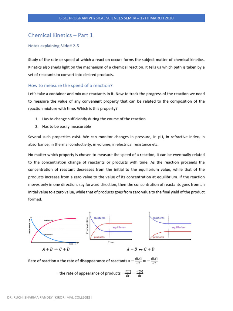 Chemical Kinetics | PDF | Reaction Rate | Chemical Reactions