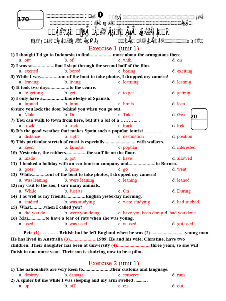 English Language Exercises for Beginners | PDF | Home & Garden