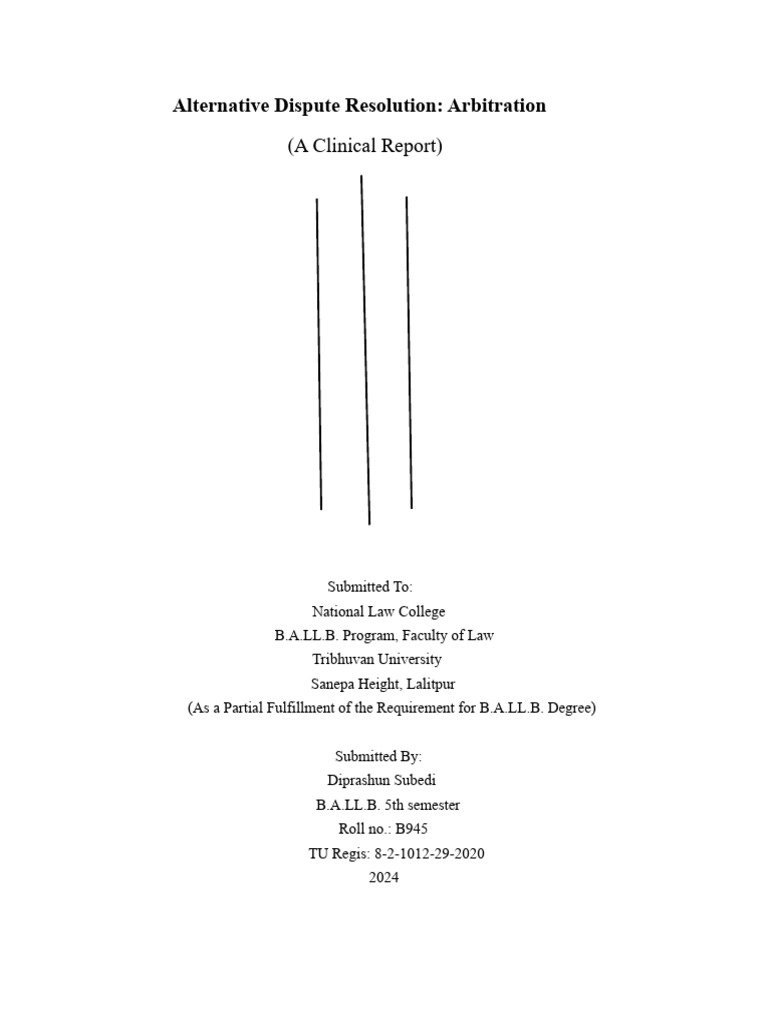 Alternative Dispute Resolution Report | PDF | Alternative Dispute ...