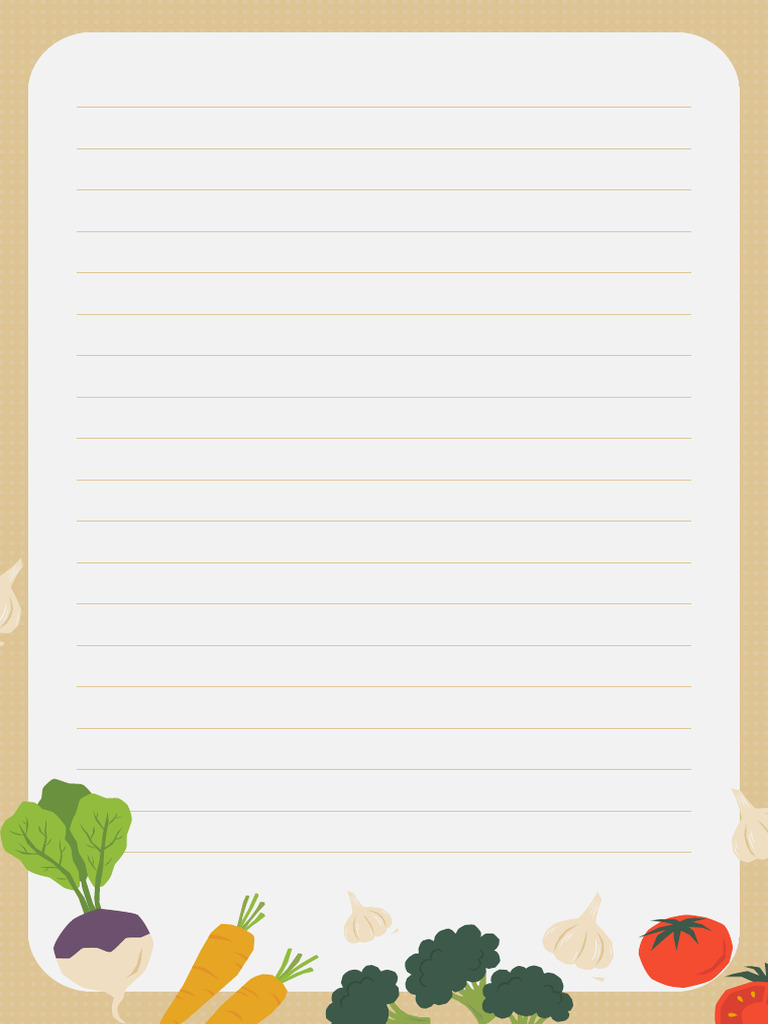 Pastel Brown Colorful Creative Vegetables Page Border | PDF