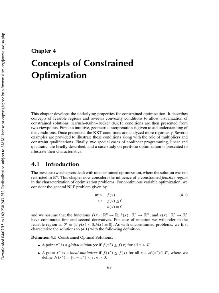 Nonlinear Programming (Concepts, Algorithms, and Applications To ...