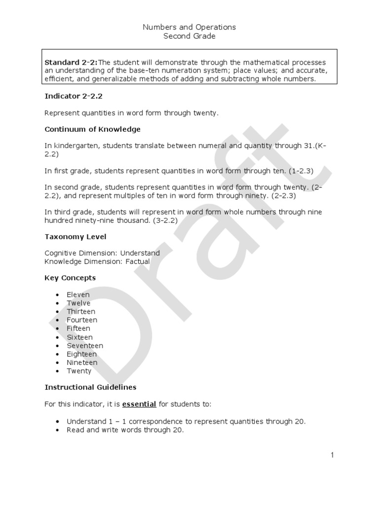 Second Grade Number Representation Guide | PDF