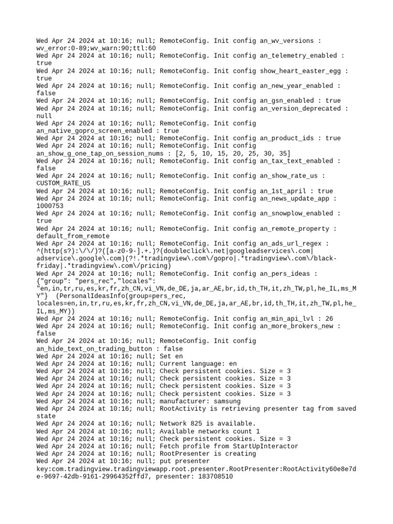 RemoteConfig Initialization Log | PDF | Computing | Software