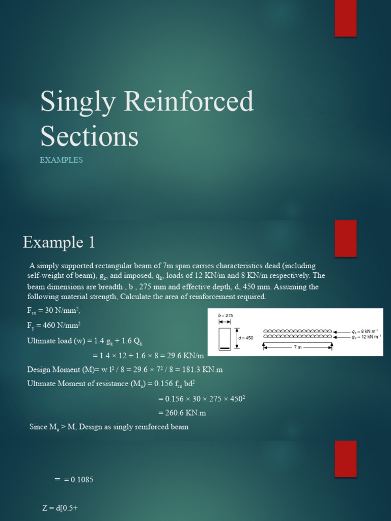 Singly Reinforced Beam Calculations | PDF | Beam (Structure) | Bending