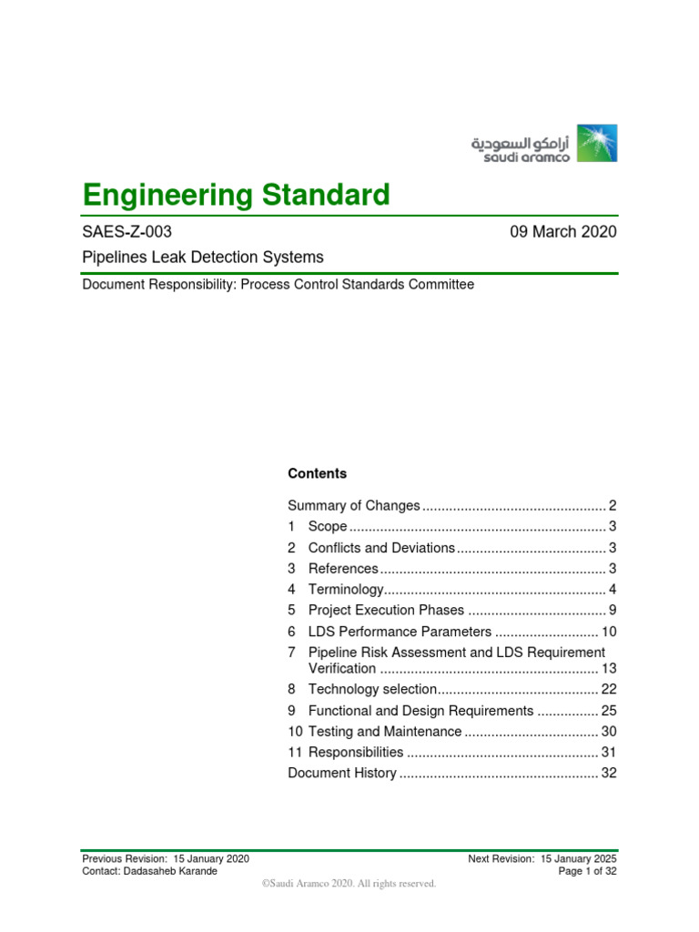 Pipeline Leak Detection Standards 2025 | PDF | Scada | Leak