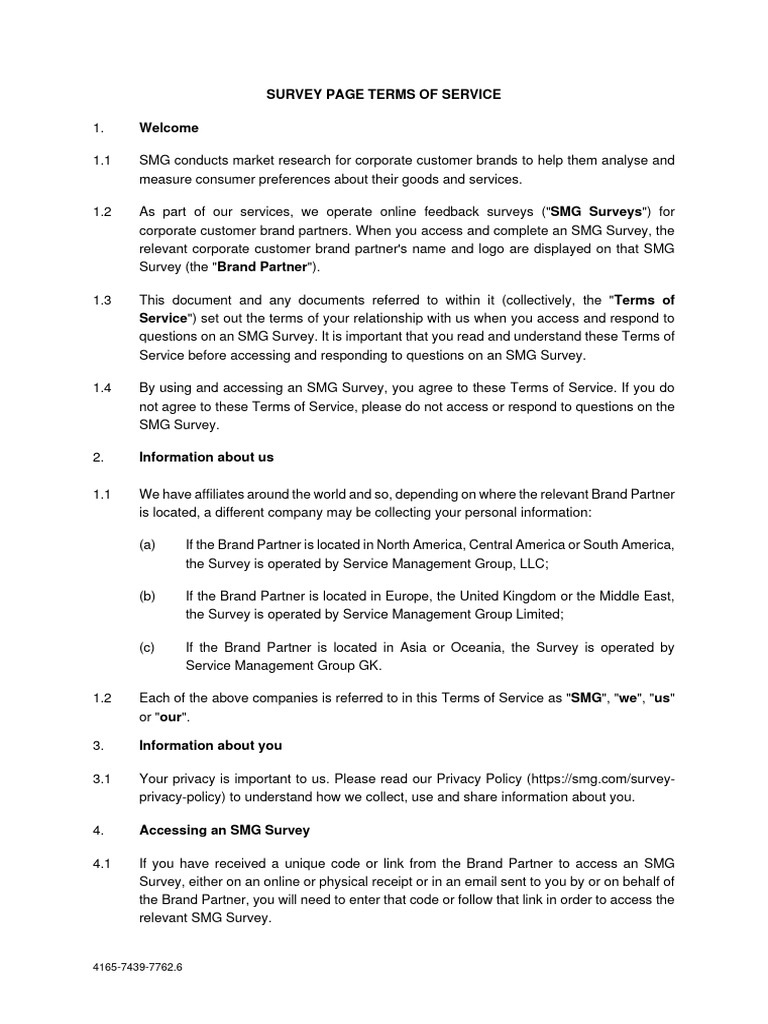 SMG Tos Us | PDF | Terms Of Service | Damages