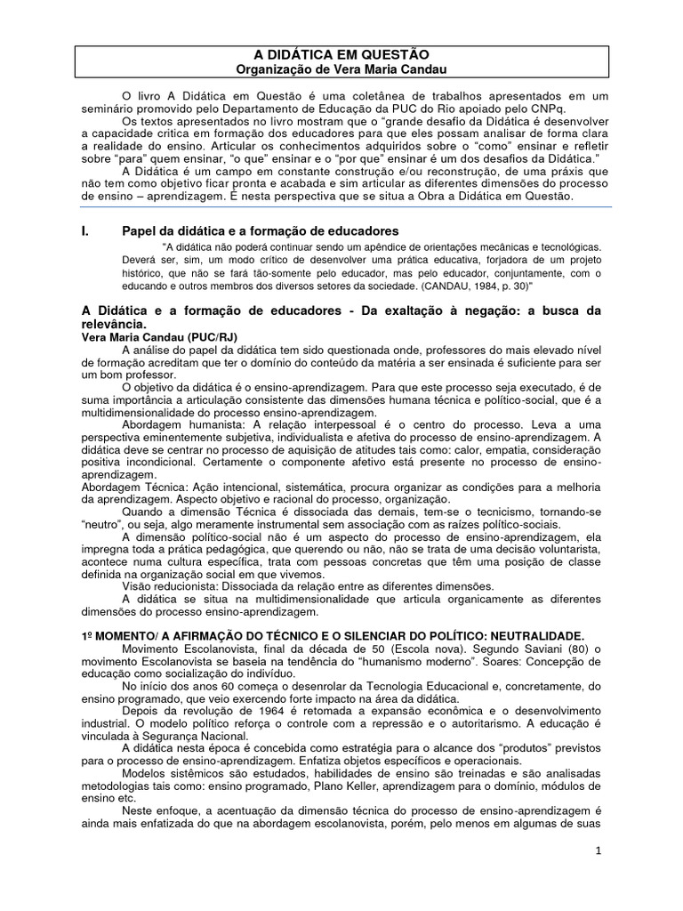 Didática e Formação de Educadores | PDF | Pedagogia | Science