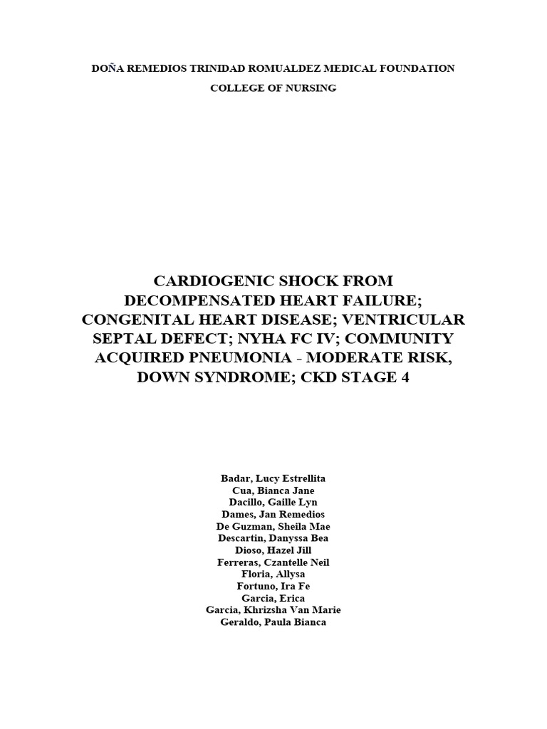 Cardiogenic Shock and Down Syndrome Overview | PDF | Heart | Atrium (Heart)