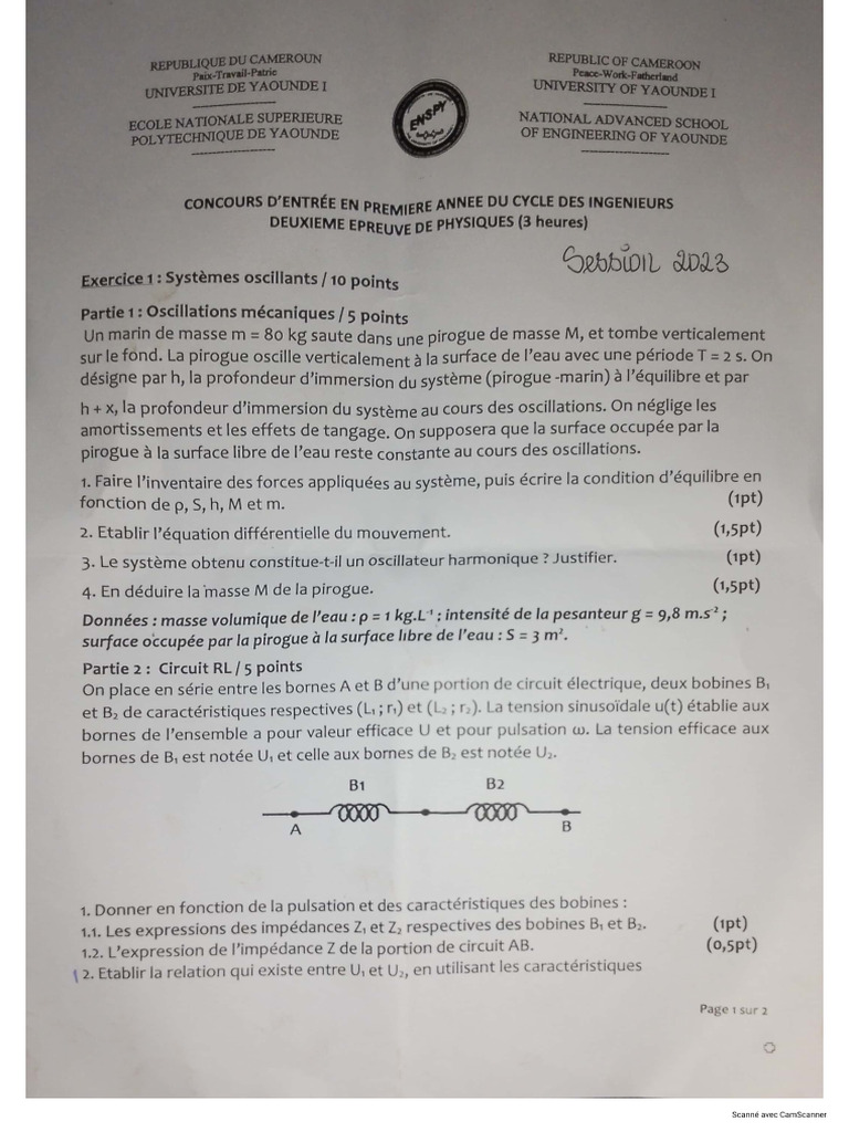 Physique 2 Polytechnique Yde 2023 | PDF