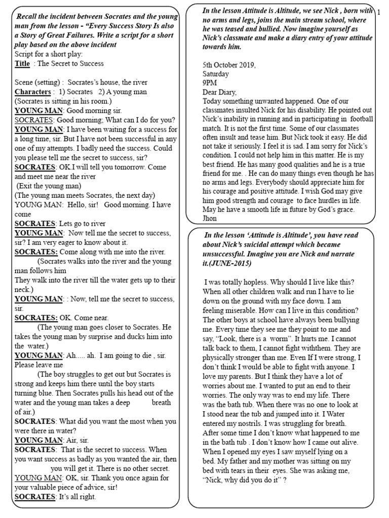 Socrates on Success: A Play Script | PDF | General Fiction