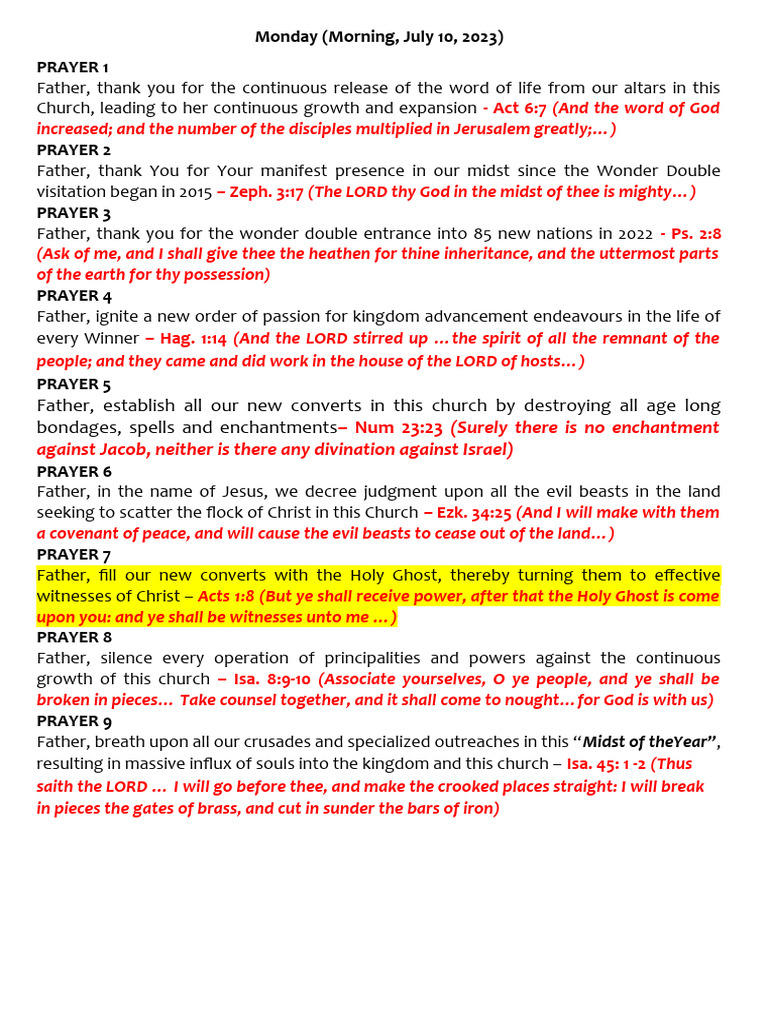 Week 6 updated morning and evening prayer raid pdf eternal life