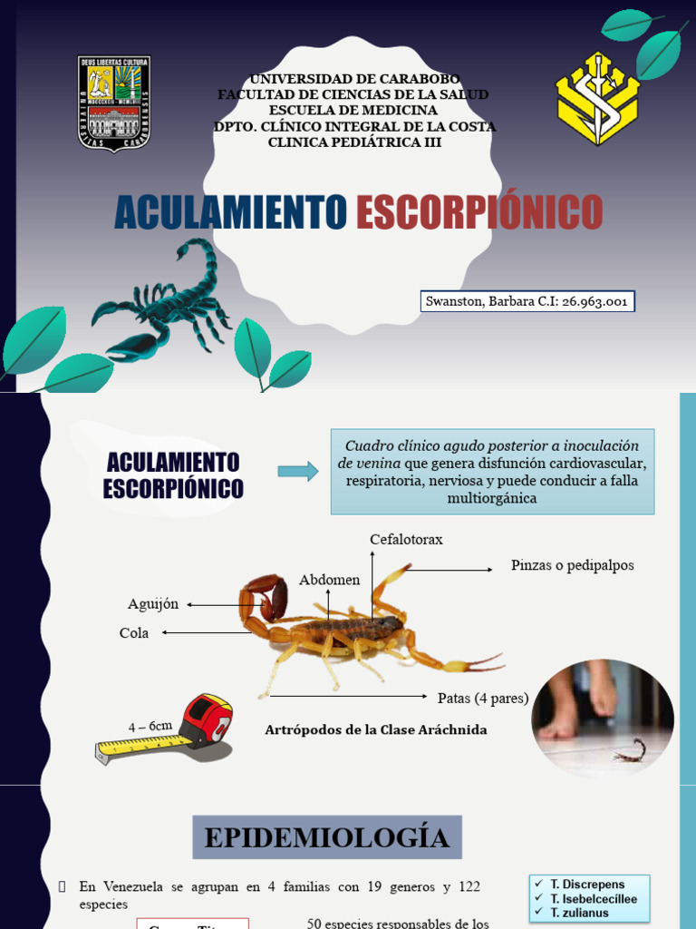 Acul Escorpionico Pediatria | PDF | Fisiología | Especialidades Medicas