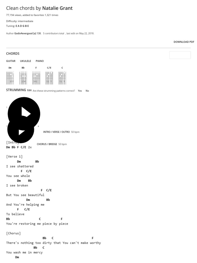 CLEAN by Natalie Grant | PDF | Song Structure | Songs