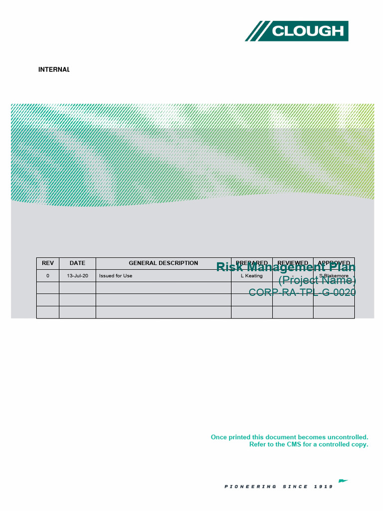 Project Risk Management Plan Overview | PDF | Risk | Risk Management