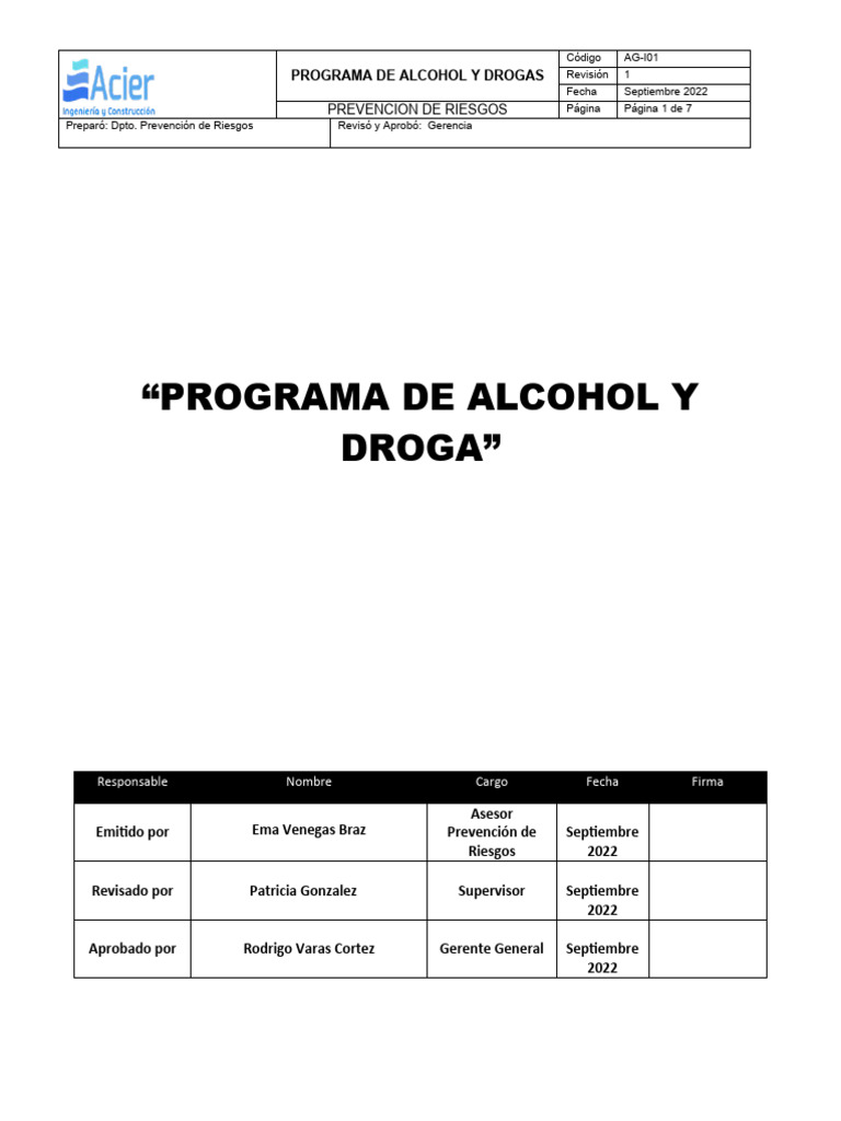 Programa de alcohol y droga pdf etanol drogas