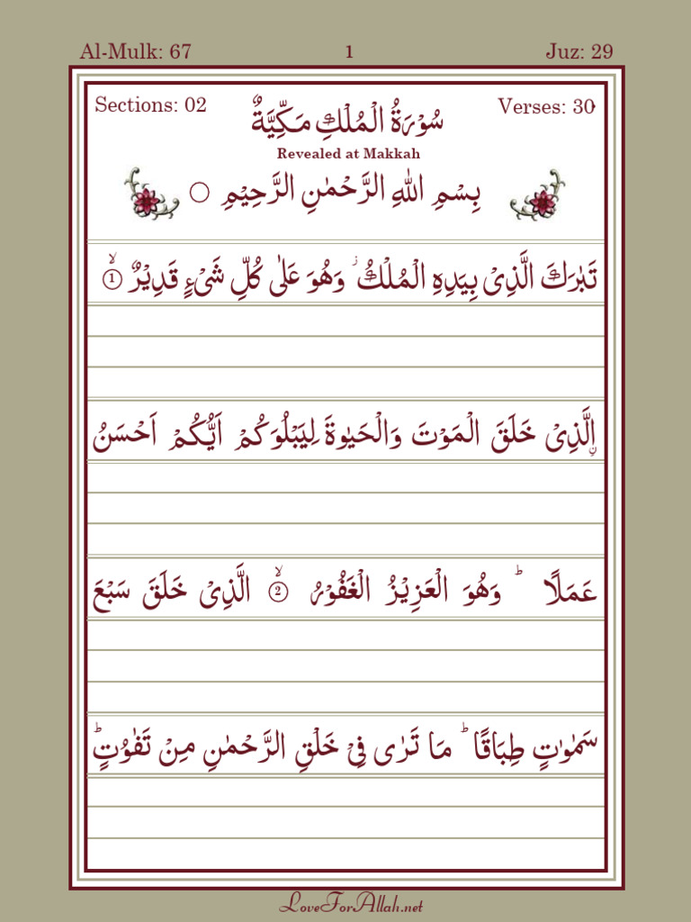 067 Surah Al-Mulk | PDF
