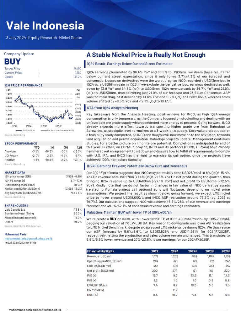 INCO 1Q24 Earnings Analysis & Outlook | PDF | Securities (Finance ...