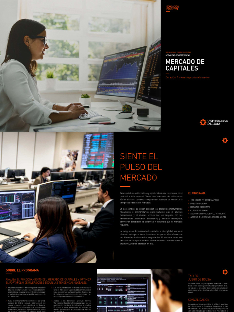Especialización en Mercado de Capitales ULima | PDF | Bolsa | Inversiones