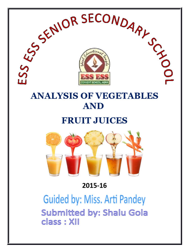 Fruit and Vegetable Juice Analysis | PDF | Acid | Ammonium