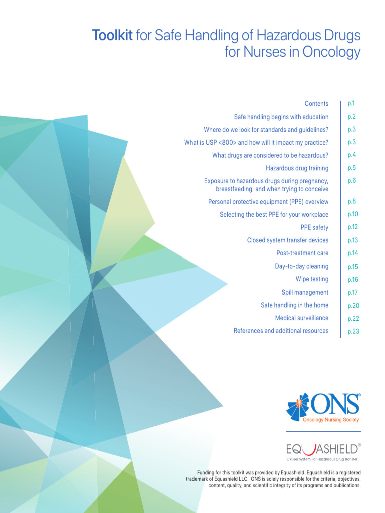 Safe Handling of Hazardous Drugs Toolkit | PDF | Personal Protective ...