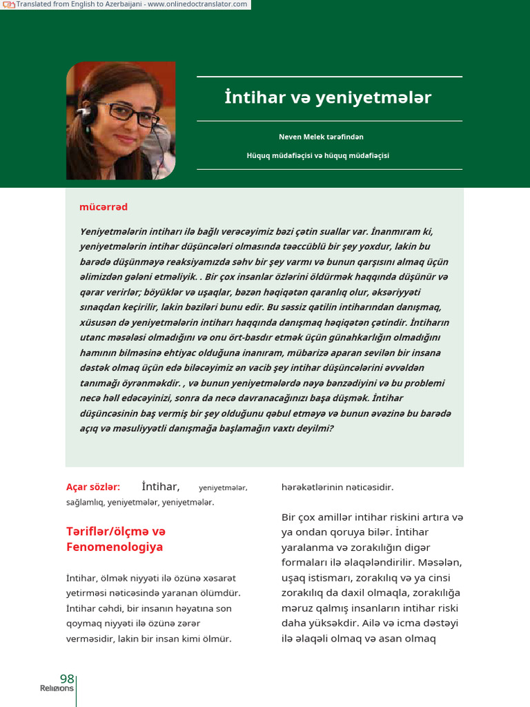 Intihar (100-108) en Az | PDF