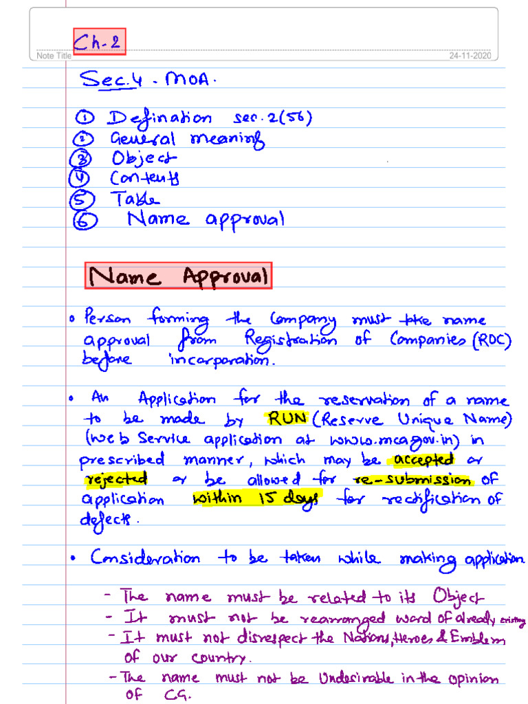 Co Law Class Working Notes 1 | PDF