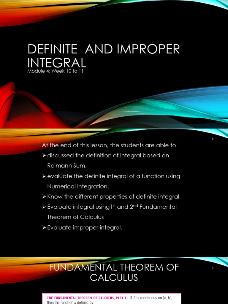 Understanding Definite and Improper Integrals | PDF | Integral ...