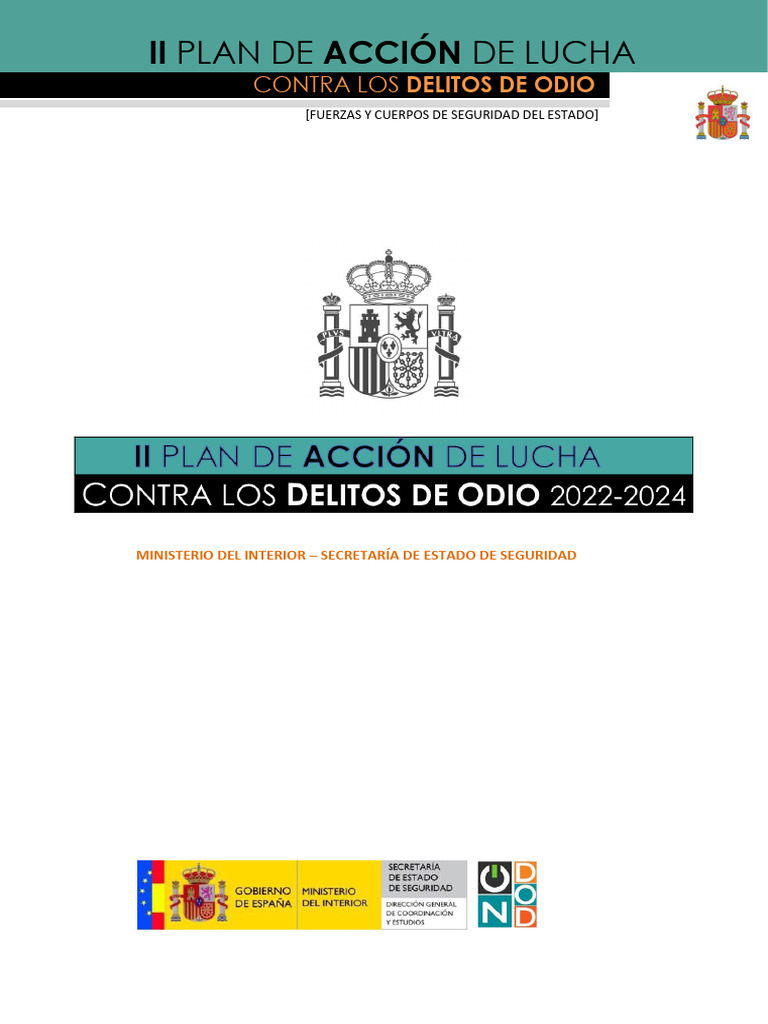 II Plan de Accion de Lucha Contra Los Delitos de Odio | PDF | Policía ...