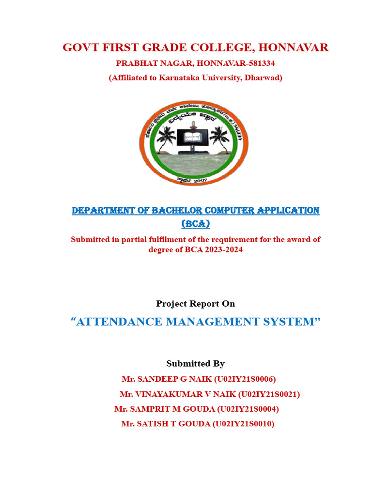 Attendance Management System Project | PDF | Databases | Information ...
