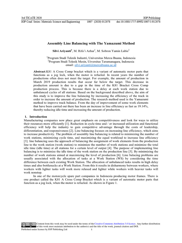 Assembly Line Balancing With T | PDF | Welding | Construction