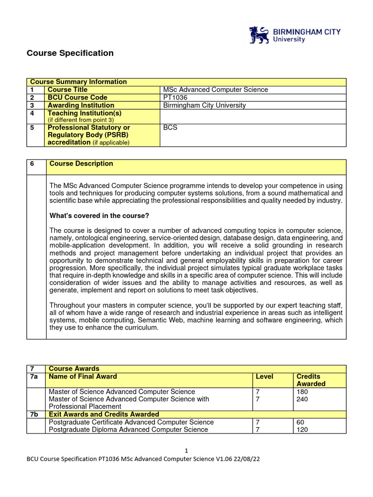 pt1036 MSC Advanced Computer Science 22 23 133060012119889757 | PDF ...