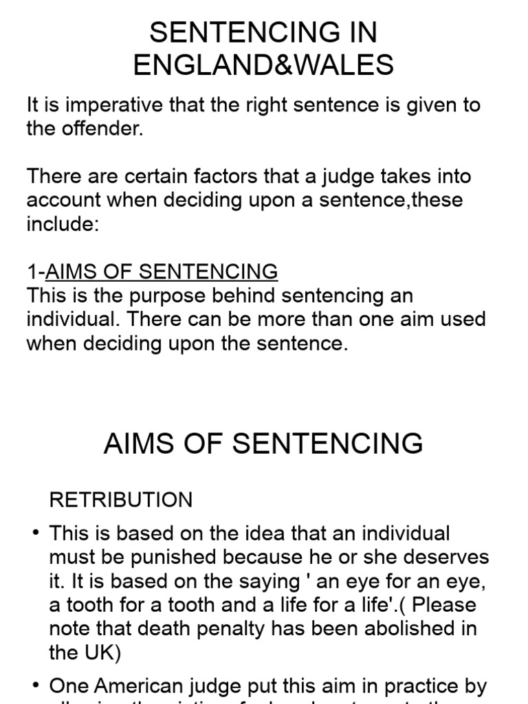 A Guide to Sentencing in England and Wales | PDF | Sentence (Law) | Crimes