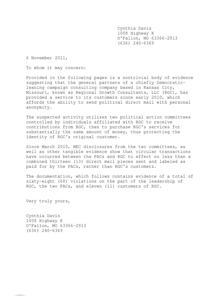 MEC Complaint | PDF | Political Action Committee | Politics Of The