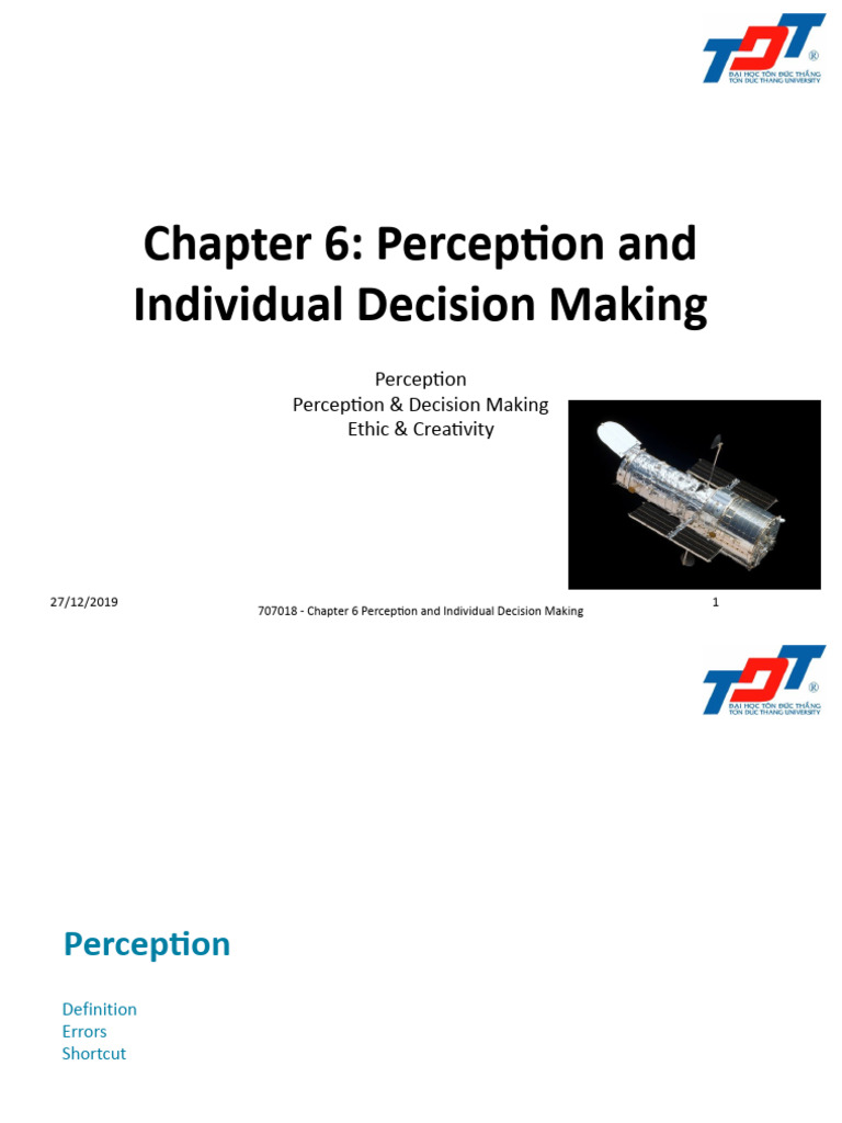 Chap 6 perception decision making pdf decision making perception