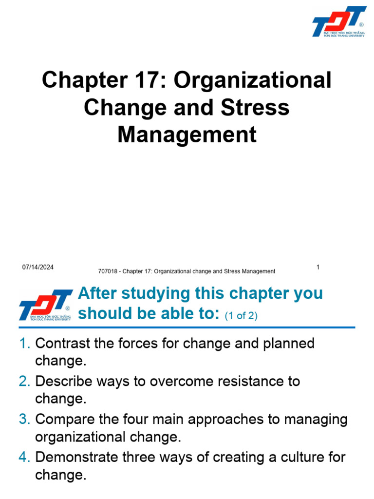 Organizational Change & Stress Management | PDF | Occupational Stress ...