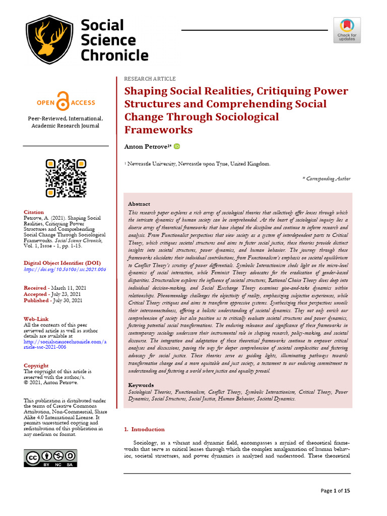 Shaping Social Realities Critiquing Powe | PDF | Sociology | Rationality