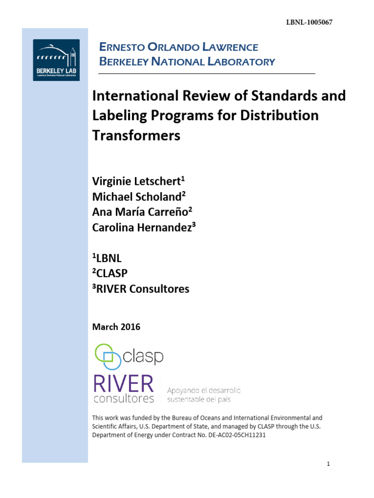 Global Standards for Distribution Transformers | PDF | Transformer ...