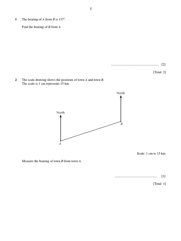 True Bearing Worksheet | PDF | Geometry | Euclidean Geometry