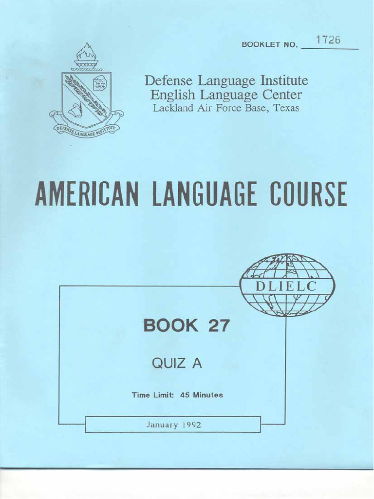 Book 27 Quiz A&b | PDF