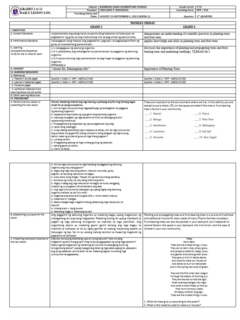 Q1 Multi DLL Epp-Tle Week 1 | PDF