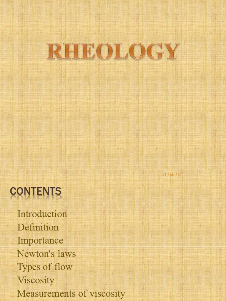5 Rheology | PDF | Viscosity | Shear Stress