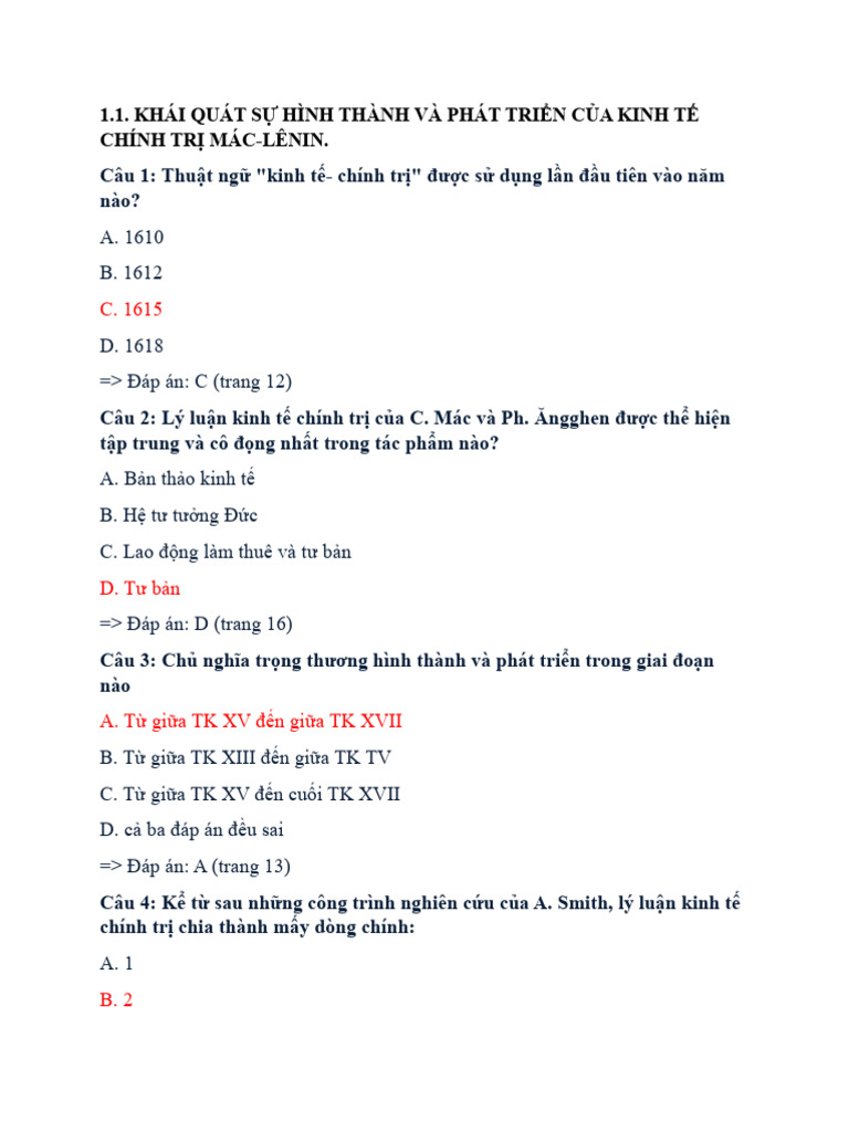 TN KTCT Chương 1 | PDF