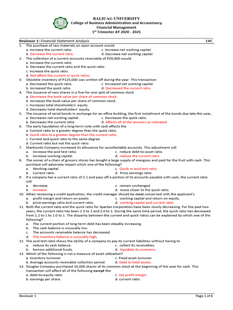 Reviewer+1 Financial Statement Analysis | PDF | Investing | Equity ...