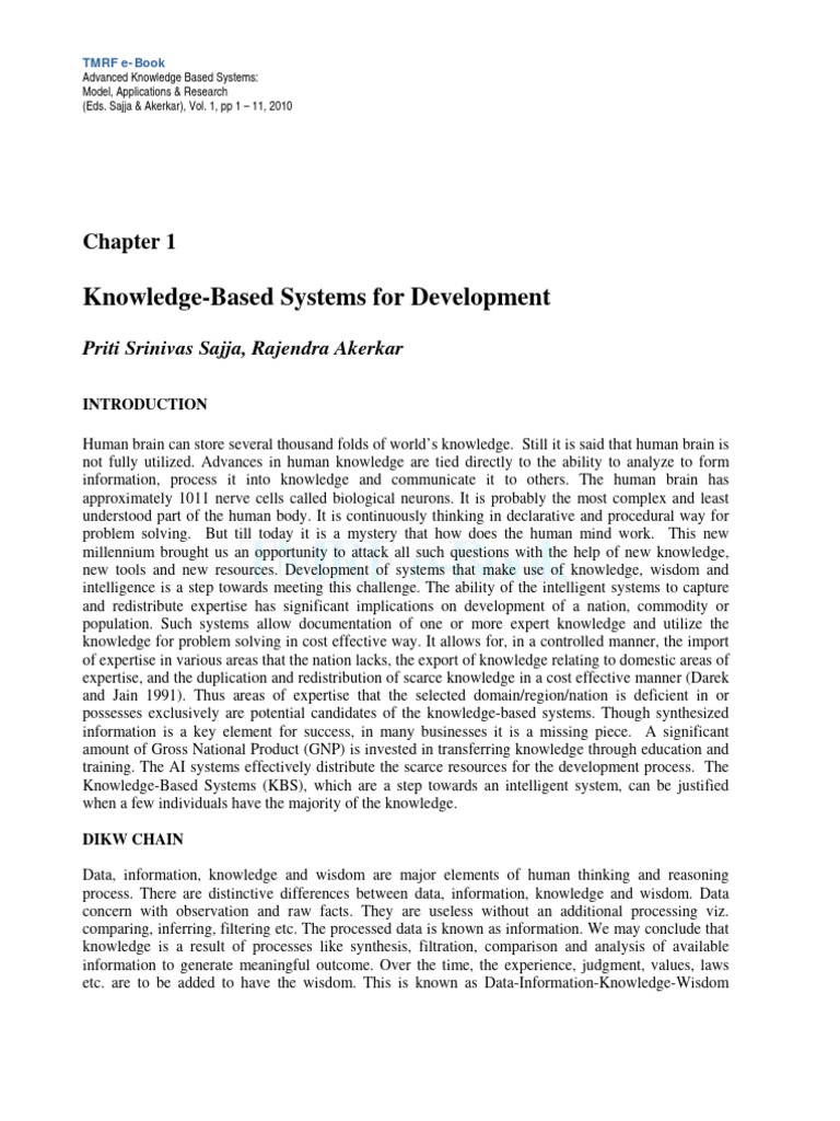 Knowledge-Based Systems for Development | PDF | Knowledge ...
