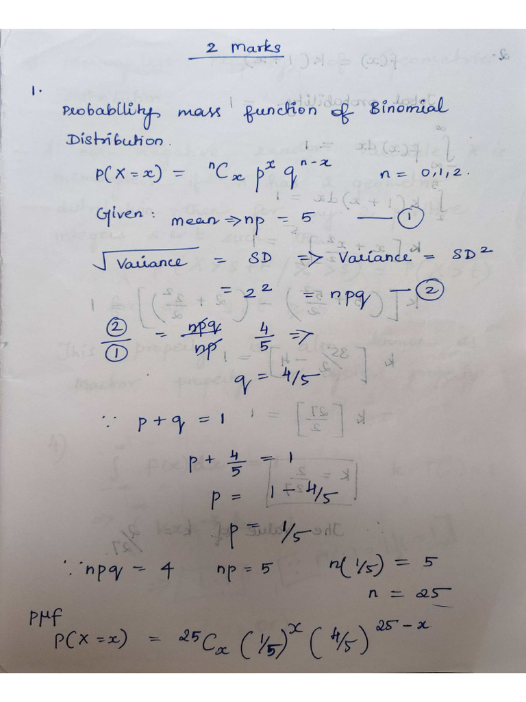 2m Marks Maths | PDF