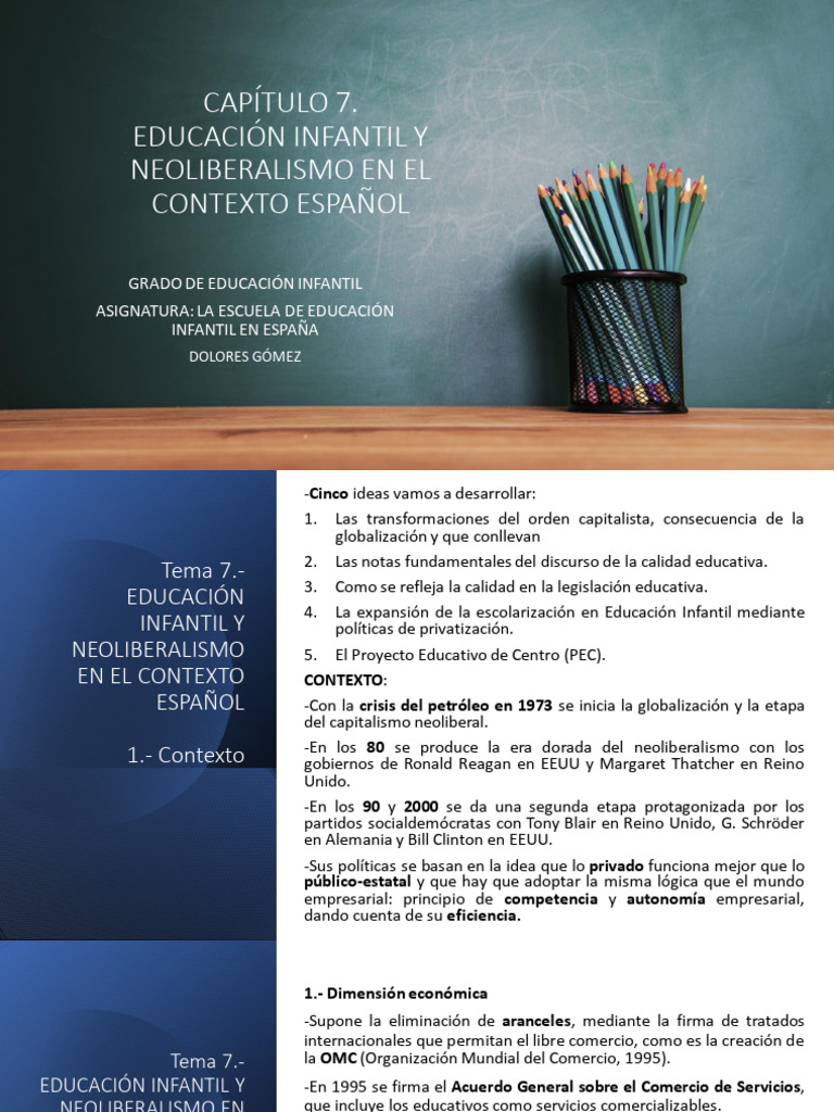 Neoliberalismo y Educación Infantil en España | PDF | Neoliberalismo ...