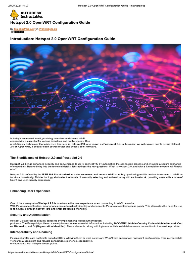 Hotspot 2.0 OpenWRT Configuration Guide - Instructables | PDF | Wi Fi ...