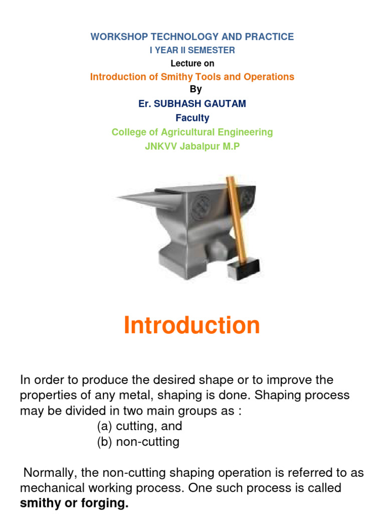 Smithy Tools and Forging Operations Guide | PDF | Forge | Forging