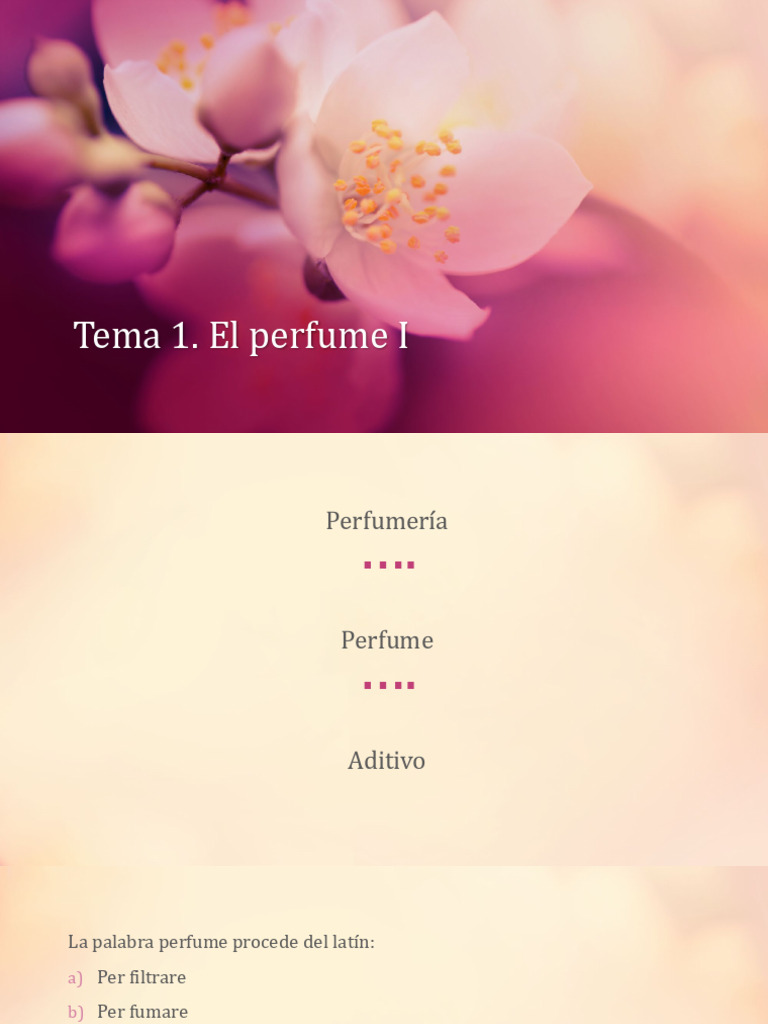 Historia y Composición del Perfume | PDF | Perfume | Aceite esencial