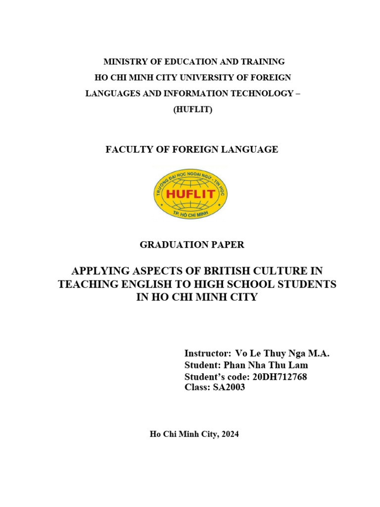 British Culture in English Teaching Vietnam | PDF | English As A Second ...